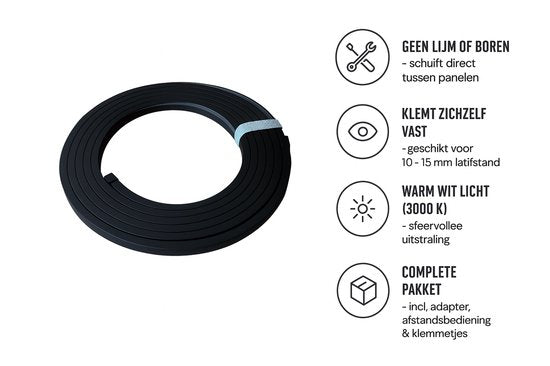 AkuStyle LED strip – montage instructie tussen akoestische latten