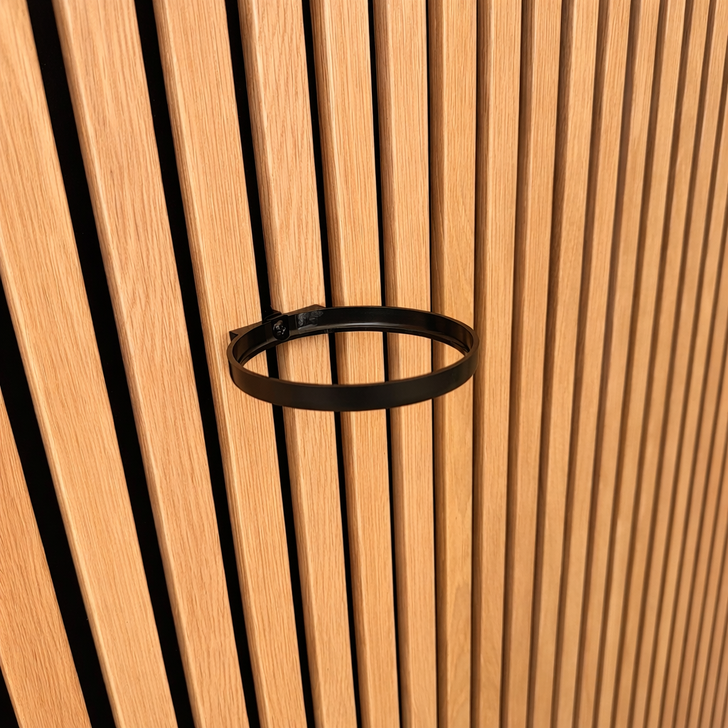 Plantenring montage – bevestiging tussen latten akoestisch paneel