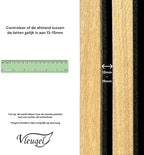 Wandplank 34.4cm variant – zwart metaal op akoestisch paneel